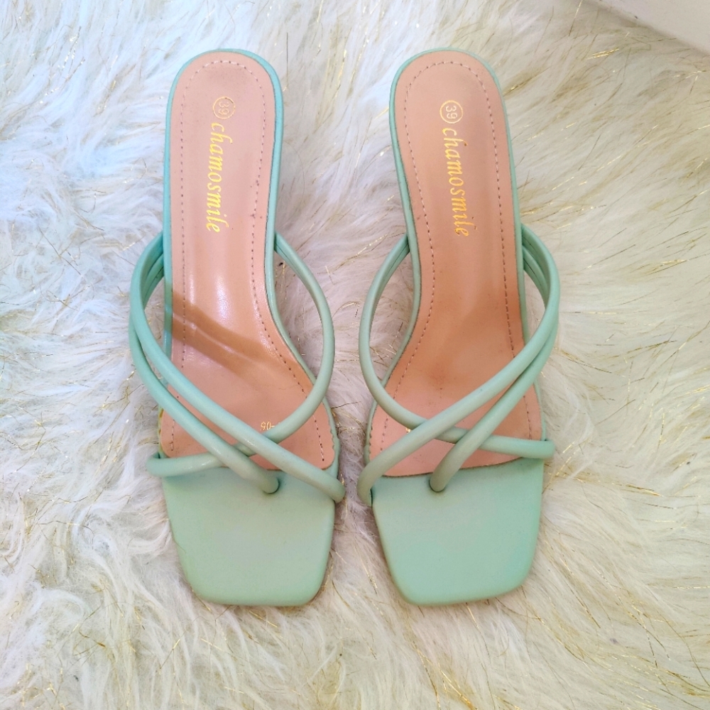Mint Green Thong Heels